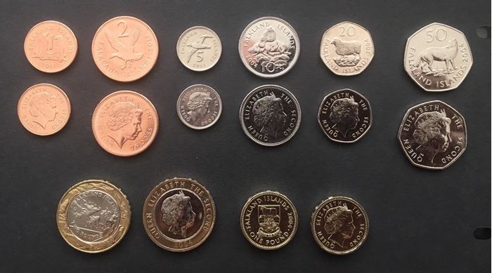 Falkland Islands Set of 5 Coins  UNC