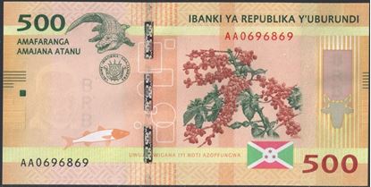 Picture of Burundi,P50,B236a,500 Francs,2015
