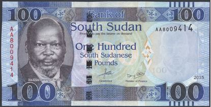 Picture of South Sudan,P15a,B115a,100 Pounds,2015
