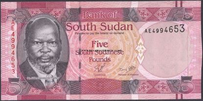 Picture of South Sudan,P06a,B102a,5 Pounds,2011