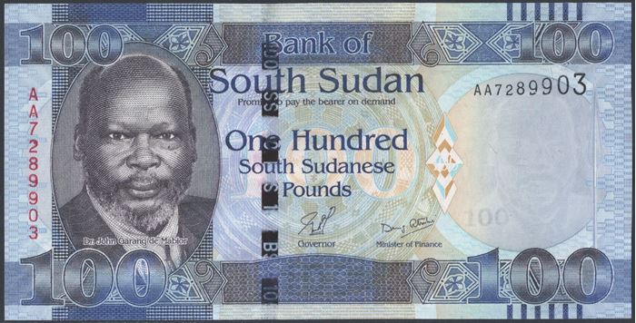 Picture of South Sudan,P10a,B106a,100 Pounds,2011