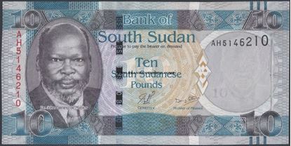 Picture of South Sudan,P07a,B103a,10 Pounds,2011