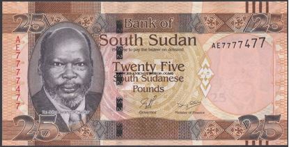 Picture of South Sudan,P08,B104,25 Pounds,2011