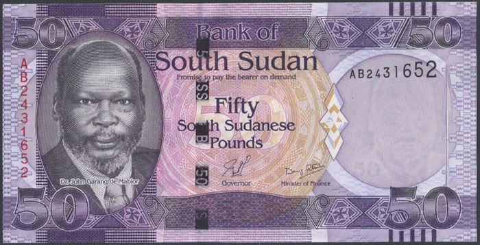 Picture of South Sudan,P09,B105,50 Pounds,2011