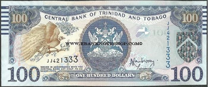 Picture of Trinidad & Tobago,P51a,B233,100 Dollars,2006