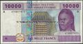 Picture of CAS Gabon,P410A, B110Ab,10000 Francs,2002