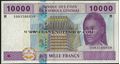 Picture of CAS Central African Republic,P310M, B110M,10000 Francs,2002