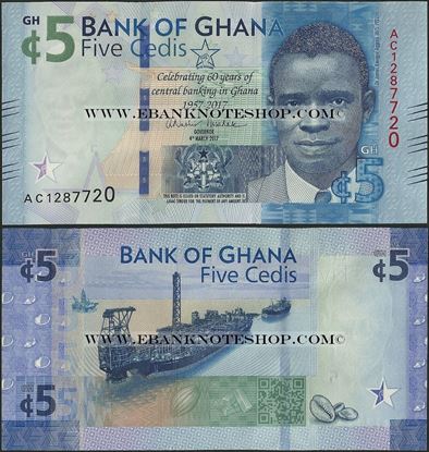 Picture of Ghana,P43,B153,5 Cedis,2017,Comm