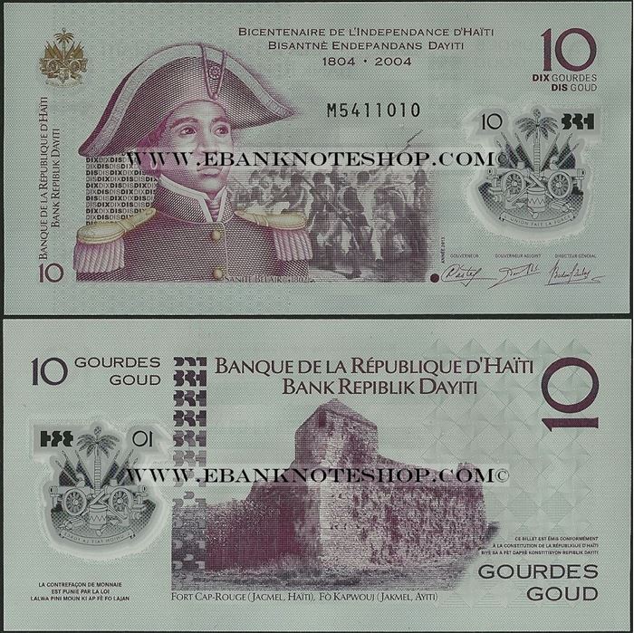 Picture of Haiti,P279,B851,10 Gourdes,Polymer,2013