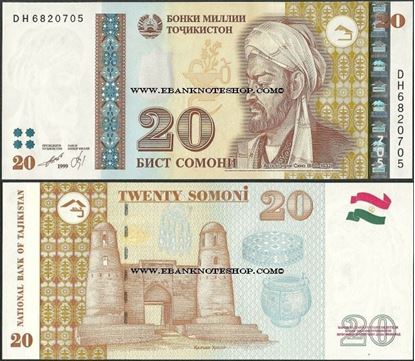 Picture of Tajikstan,P17,B208b,20 Somoni ,(In 2013)