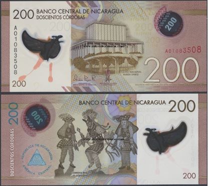 Picture of Nicaragua,P213,B510a,200 Cordobas,2014 (In 2015)
