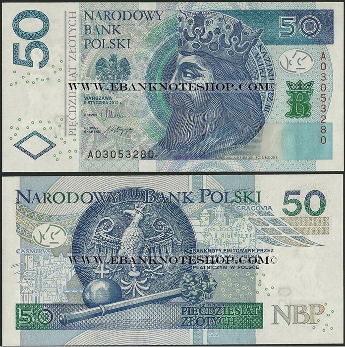 Picture of Poland,P185,B861,50 Zloty,2012(In 2014)