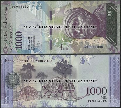 Picture of Venezuela,P095,B365a,1000 Bolivares,2016,A