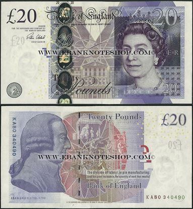 Picture of England,P392c,B201c,20 Pounds,Sg V Cleland