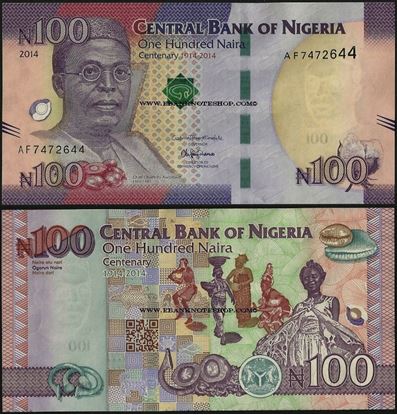 Picture of Nigeria,P41,B238a,100 Naira,2014