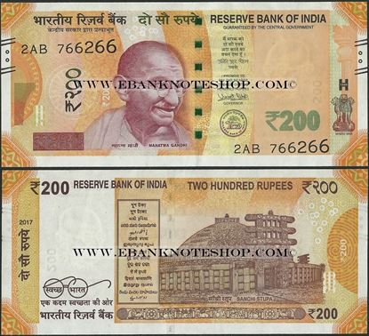 Picture of India,P113,B302a,200 Rupees,2017