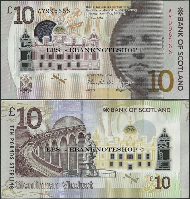 Picture of Scotland,P131,10 Pounds,2017,BoS