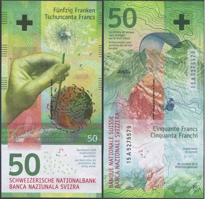 Picture of Switzerland,P77,B357,50 Francs,2015