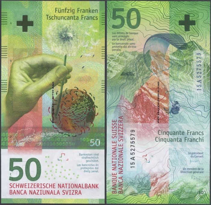 Picture of Switzerland,P77,B357,50 Francs,2015