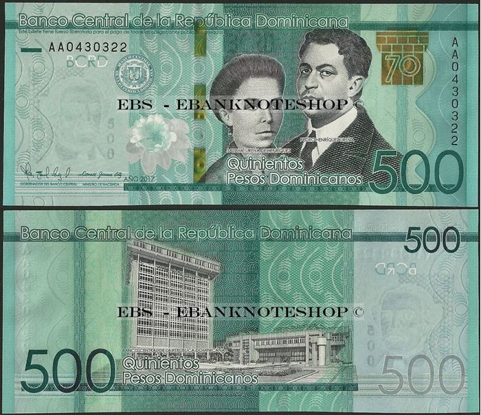 Picture of Dominican Republic,PNew,B726,500 Pesos,2017,Comm
