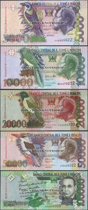 Picture of Sao Tome Principe,5 Note SET,5k - 100k Dobras,2013