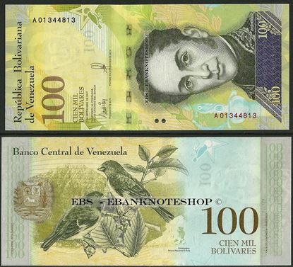 Picture of Venezuela,P100,B370a,100 000 Bolivares,2017,A