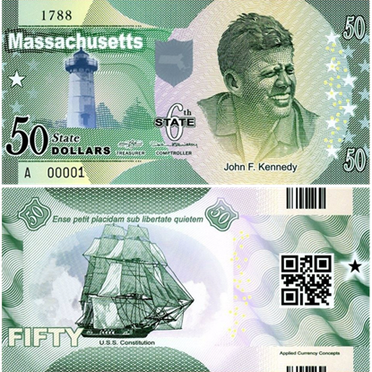 Picture of US State Dollar,6th State ,Massachusetts,50 State Dollars