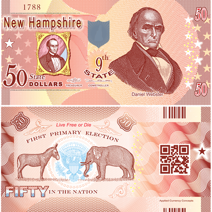 Picture of US State Dollar,9th State ,New Hampshire,50 State Dollars