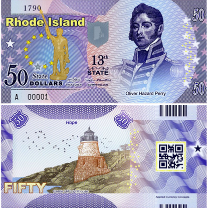 Picture of US State Dollar,13th State ,Rhode Island,50 State Dollars