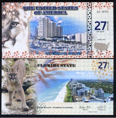 Picture of US State Dollar,27th State, Florida,27 State Dollars