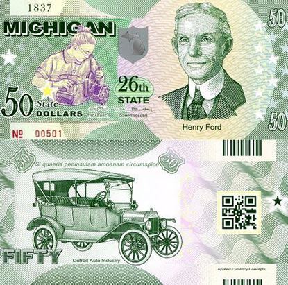 Picture of US State Dollar,26th State, Michigan,50 State Dollars