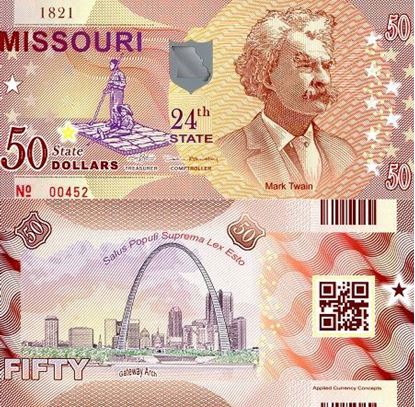 Picture of US State Dollar,24th State, Missouri,50 State Dollars
