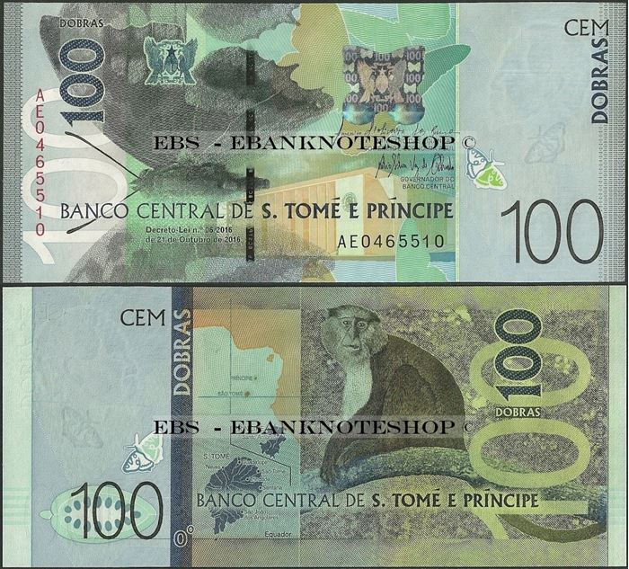 Picture of Sao Tome Principe,P74,B312,100 Dobras,2016