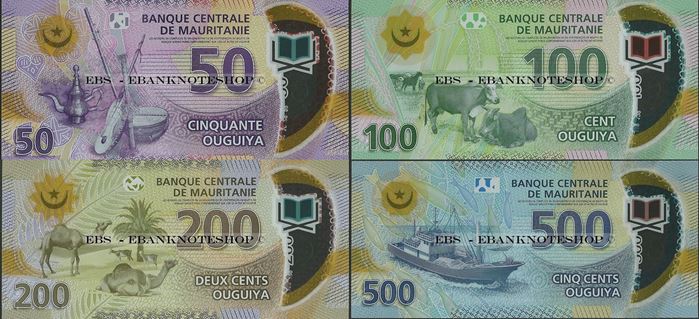 Picture of Mauritania,4 NOTE SET ,850 New Ouguiya,2017