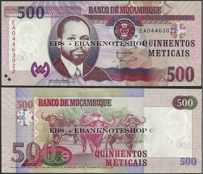 Picture of Mozambique,P153,B238a,500 Meticais,2011