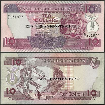Picture of Solomon Islands,P15,B205a,10 Dollars,1986,B/3