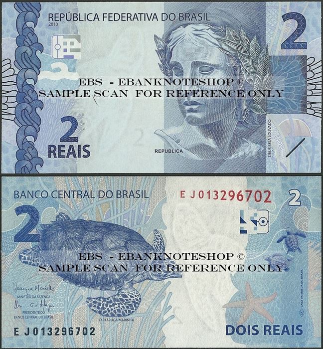 Picture of Brazil,P252,B874e,2 Reais,2010,Sg 32 