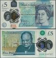 Picture of England,P394,B203,5 Pounds,2016,Polymer,AA prefix