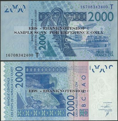 Picture of WAS T Togo,P816T, B122Tp,2000 Francs,2016