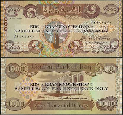 Picture of Iraq,B360,1000 Dinars,2018