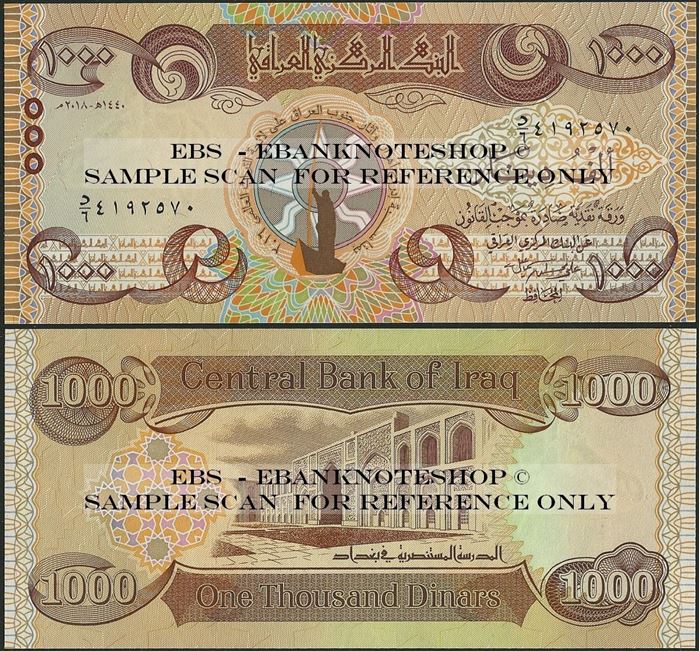 Picture of Iraq,B360,1000 Dinars,2018