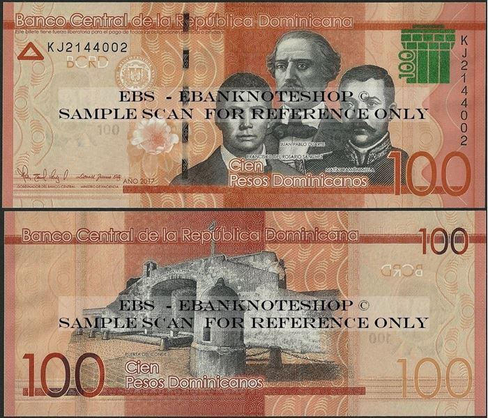 Picture of Dominican Republic,PNew,B728,100 Pesos Dominicanos,2018
