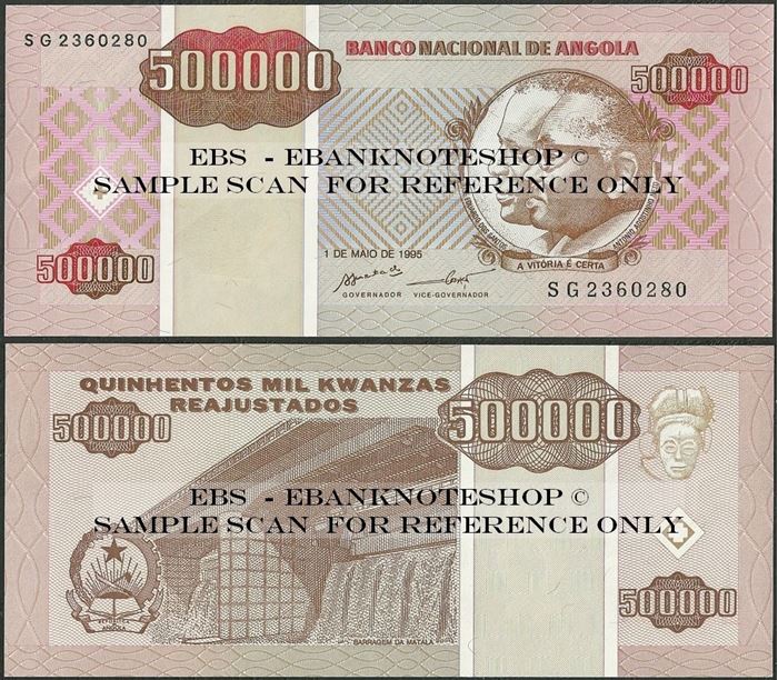 Picture of Angola,P140, B531,500 000 Kwanza Reajustados,1995