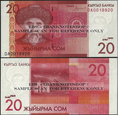 Picture of Kyrgyzstan,PNL,B227a,20 Som,2016