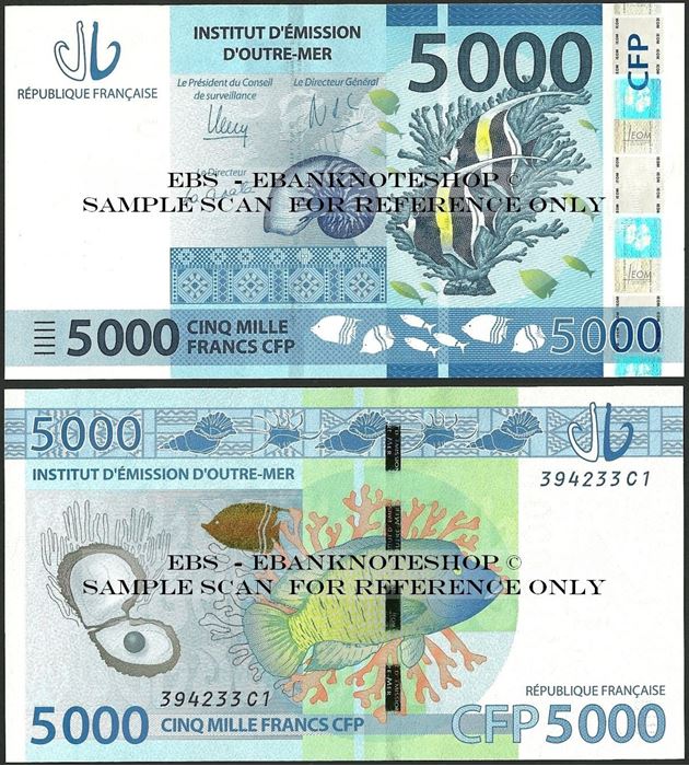 Picture of French Pacific,P7,B107a,5000 Francs,2014