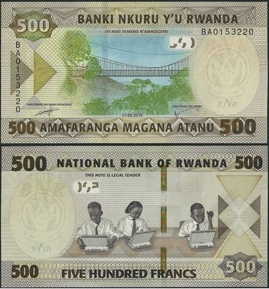 Picture of Rwanda,B141a,500 Francs,2019