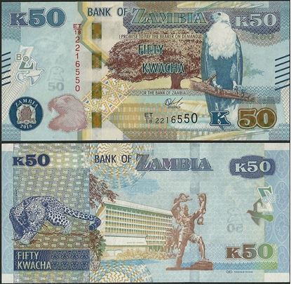 Picture of Zambia,B169a,50 Kwacha,2018