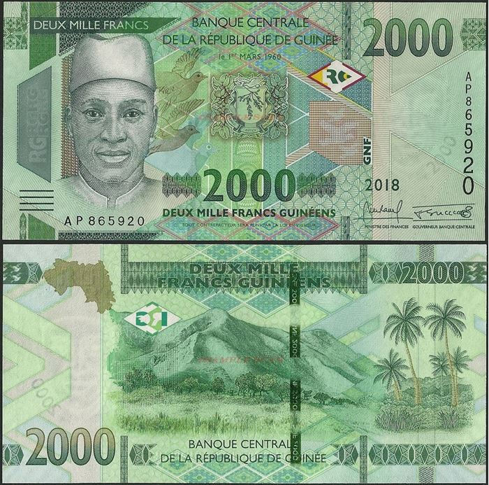 Picture of Guinea,B342,2000 Francs,2019