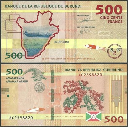 Picture of Burundi,B236b,500 Francs,2018