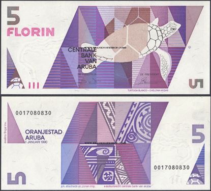 Picture of Aruba,P6,B106,5 Florin,1990